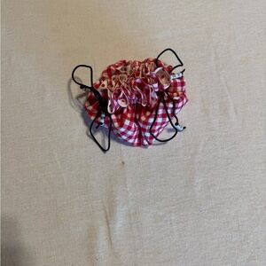Red Gingham Drawstring Pouch Often used for Jewelry or‎ Dice